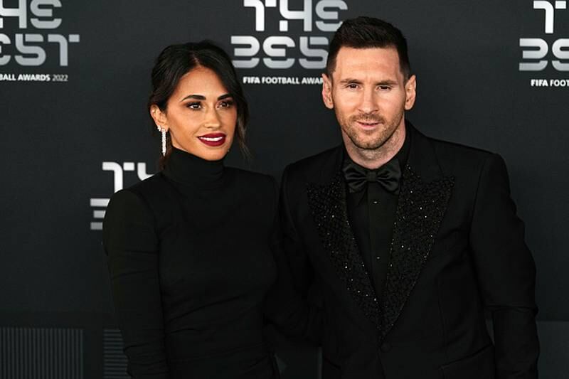 Lio Messi y Antonela Roccuzzo en la gala The Best
