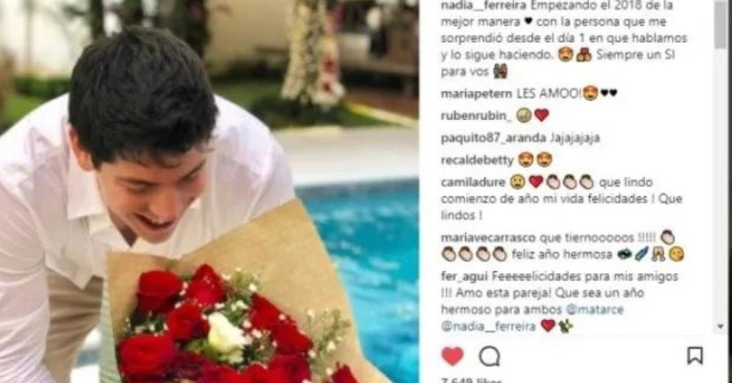 Matías Arce el pidió matrimonio a Nadia Ferreira en 2017