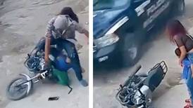 Un ladrón casi termina con la vida de su hijo al derraparse en la motocicleta en la que huía