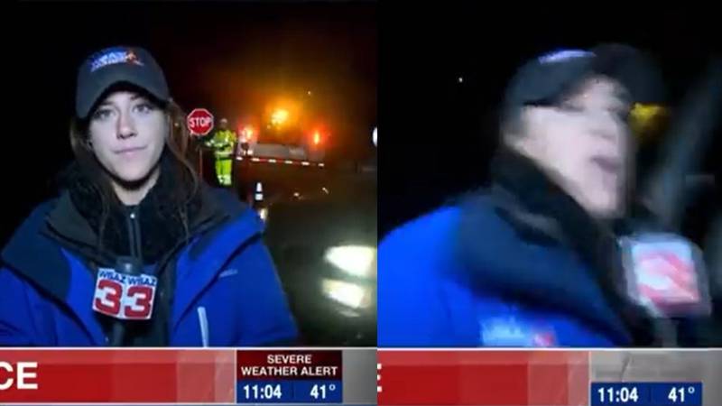 Reportera es atropellada ante las cámaras y continúa con la transmisión en vivo