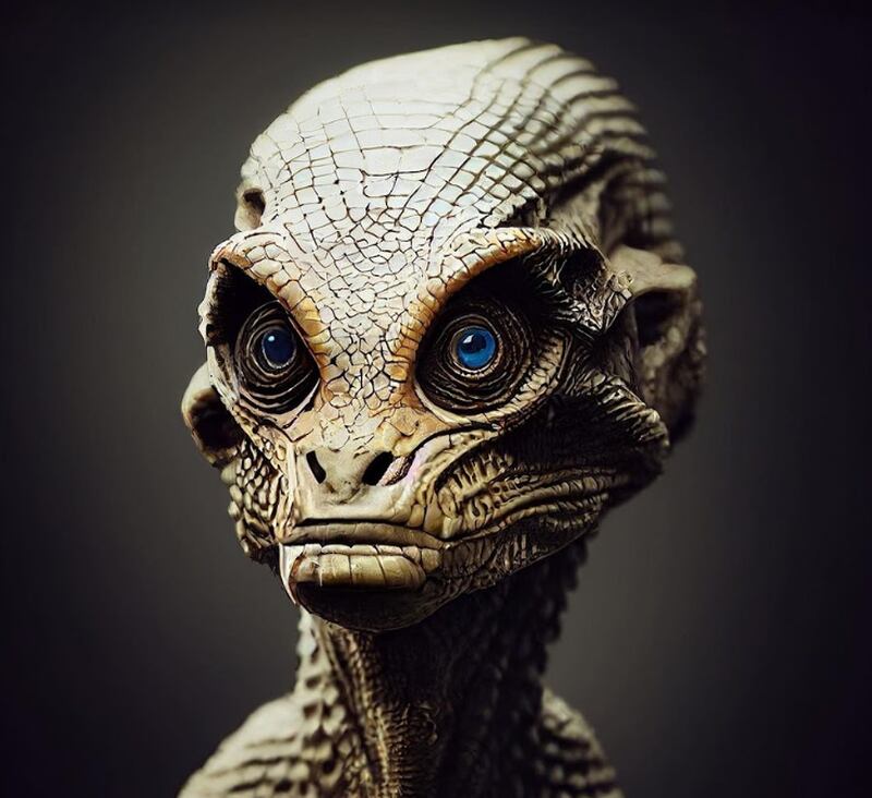 Retrato de alienígena creado con AI