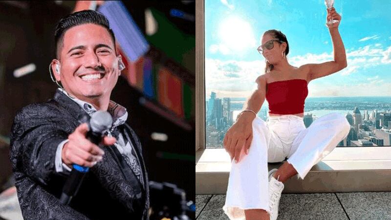 El cumbiambero Óscar del Portal y su expareja Fiorella Méndez, en imágenes de sus cuentas en Instagram.