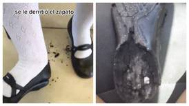 Zapatos de estudiante se derriten tras intenso calor en México y se viraliza en TikTok 