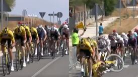 Aparatosa caída en Vuelta a Burgos aterró a todos. Buitrago salvó el liderato
