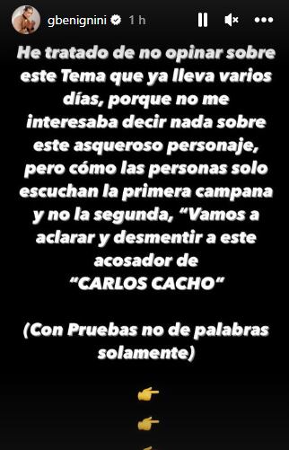 La respuesta de Benignini a Carlos Cacho.