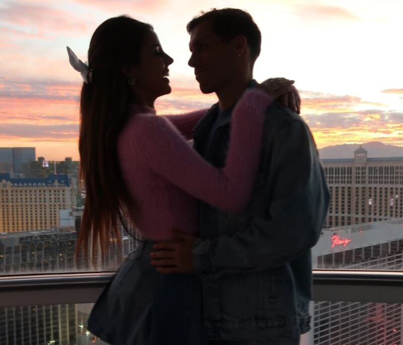 Patricio Parodi y Luciana Fuster celebrando San Valentín.