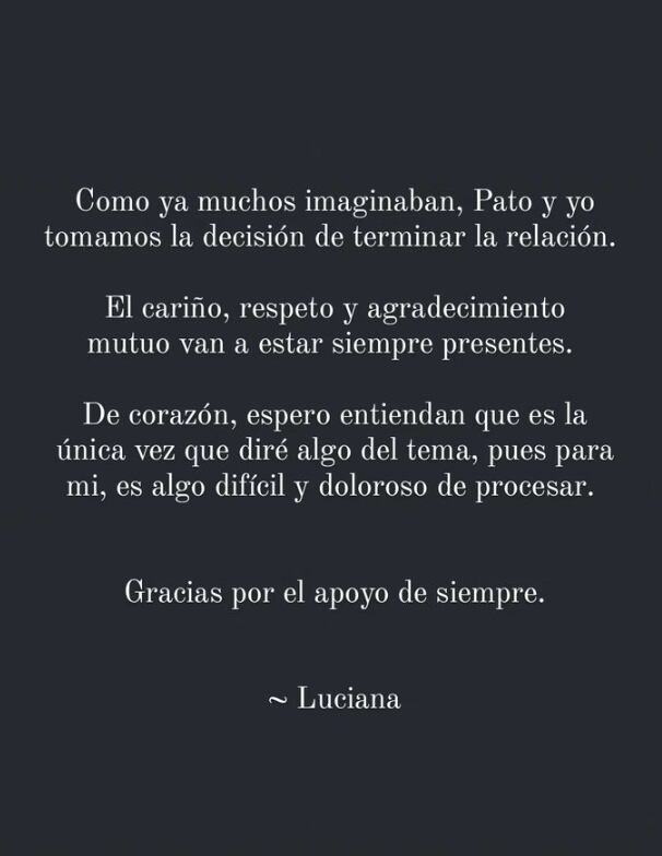 Luciana Fuster confirma su separación de Patricio Parodi