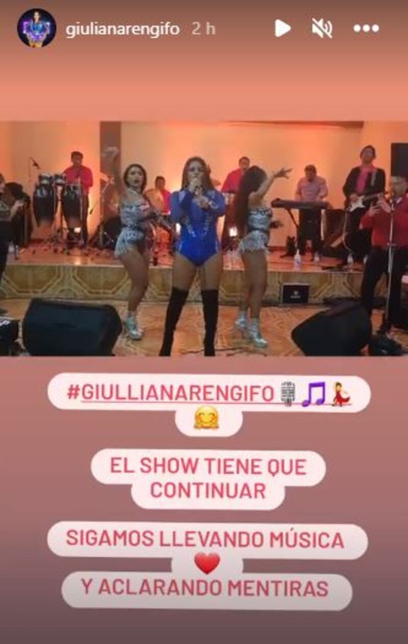 La cantante de cumbia Giuliana Rengifo