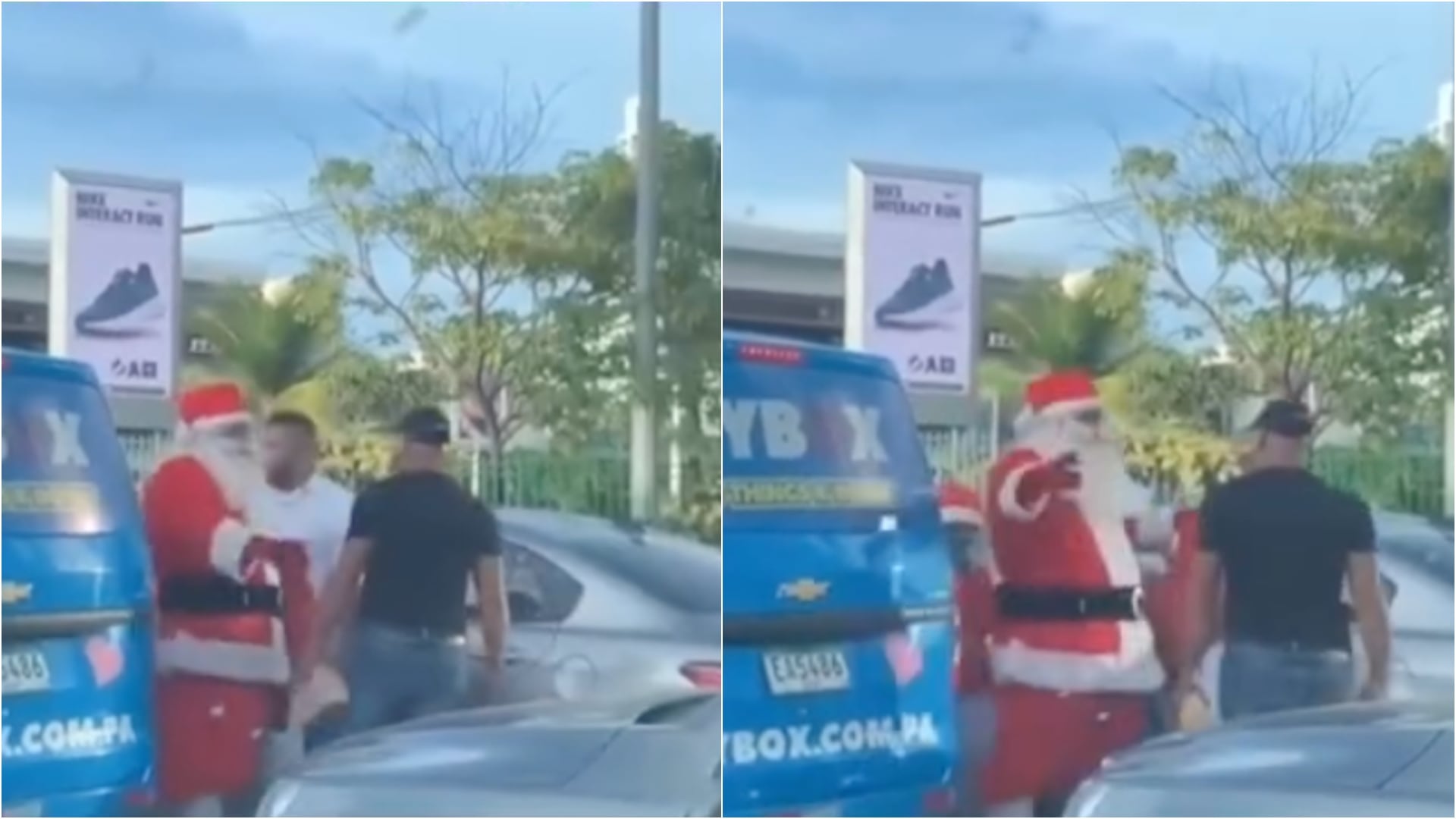 “Un Papá Noel que resuelve”: sujeto disfrazado de Santa, evitó que dos hombres se pelearan (Redes sociales)