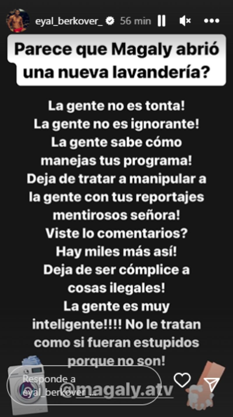 Comunicado de Eyal Berkover.