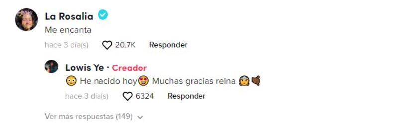 Así le comentó el video la cantante española al dominicano.