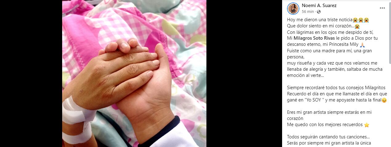 Mensaje de Noemi Suárez a la Princesita Mily