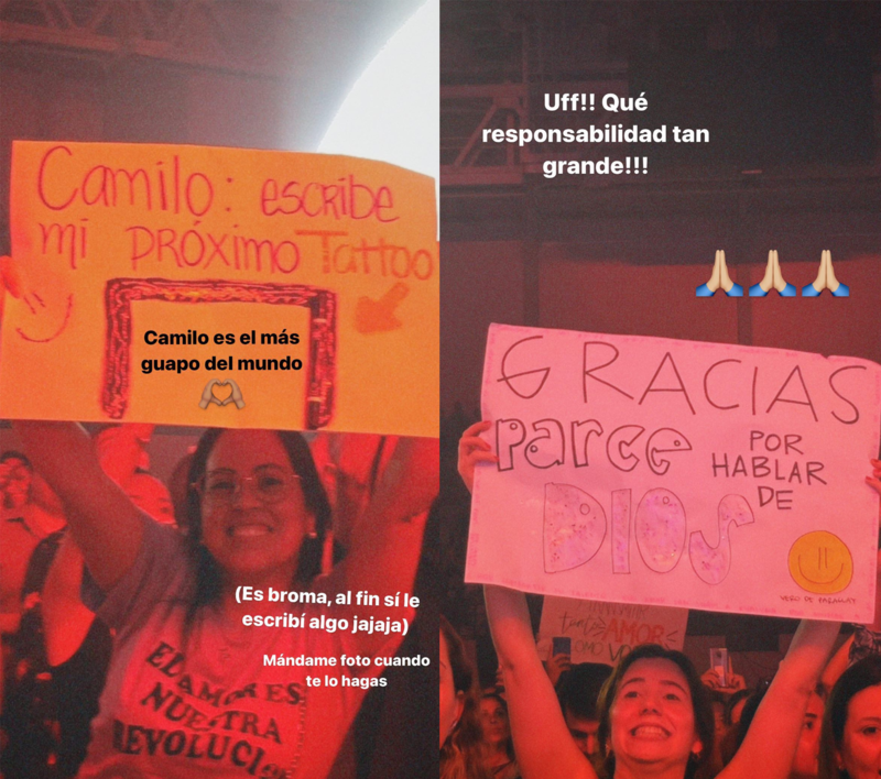 Dos fanáticas llamaron la atención de Camilo en su más reciente concierto
