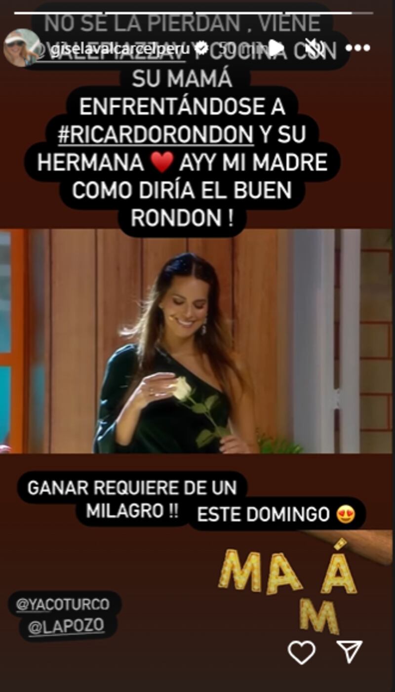 Gisela Valcárcel vuelve a hacer promoción a Mi Mamá Cocina.