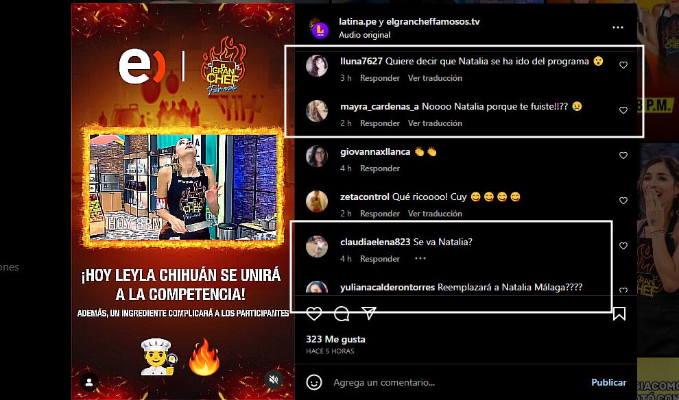 Apoyo a Natalia Málaga