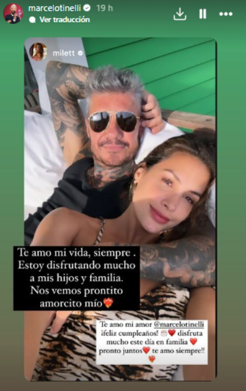 Marcelo Tinelli y Milett Figueroa.