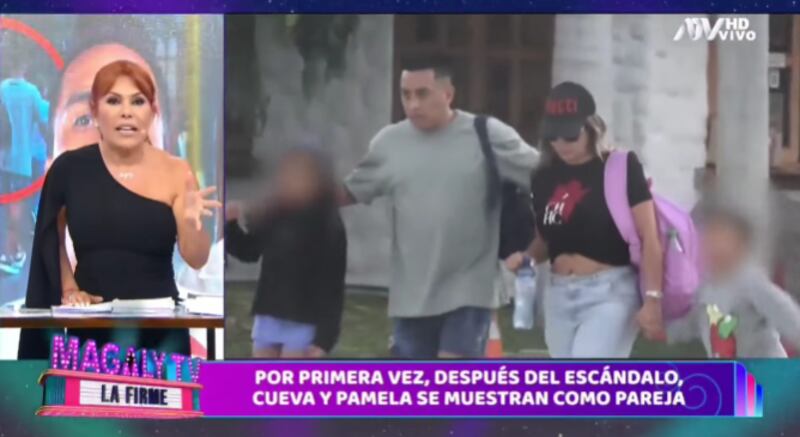 Pamela López y Christien Cueva en salida familiar.