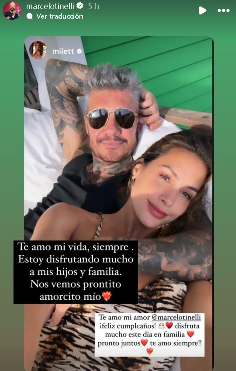 Milett Figueroa y Tinelli, más enamorados que nunca.