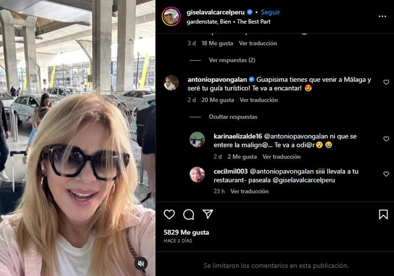 Gisela Valcárcel y su invitación a Málaga