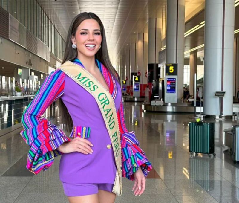 Luciana Fuster arribó a Vietnam para el Miss Grand Internacional