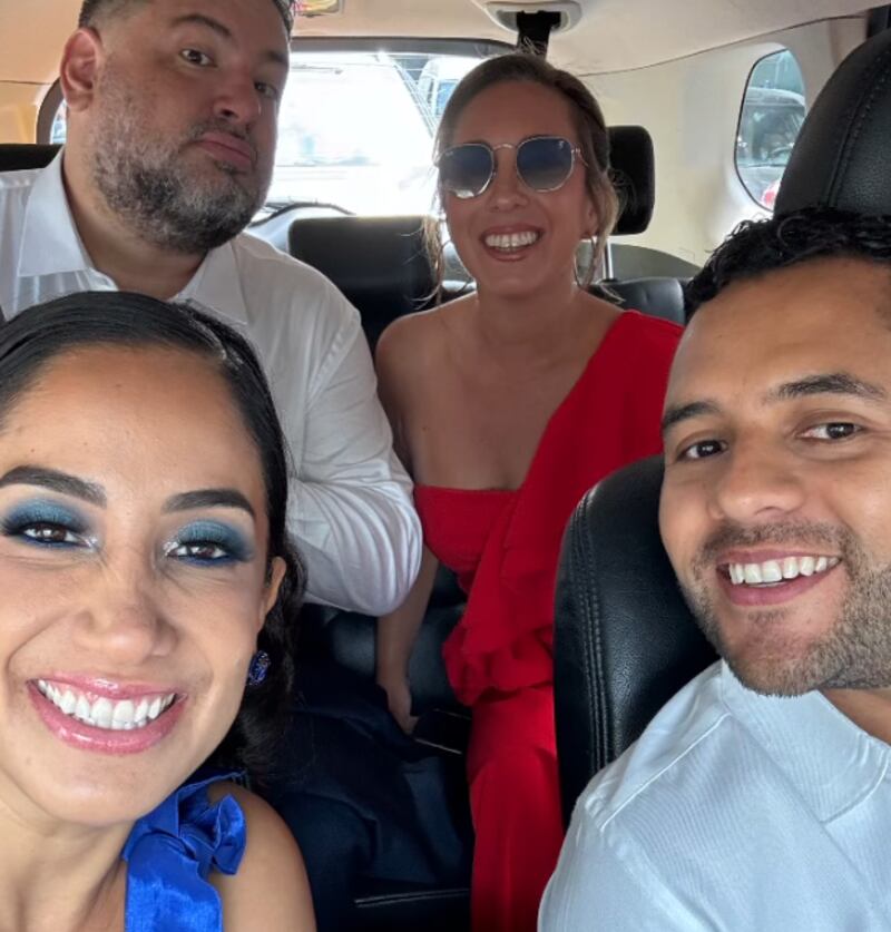 Javier Masías y Nelly Rossinelli, listos para la boda de José Peláez.