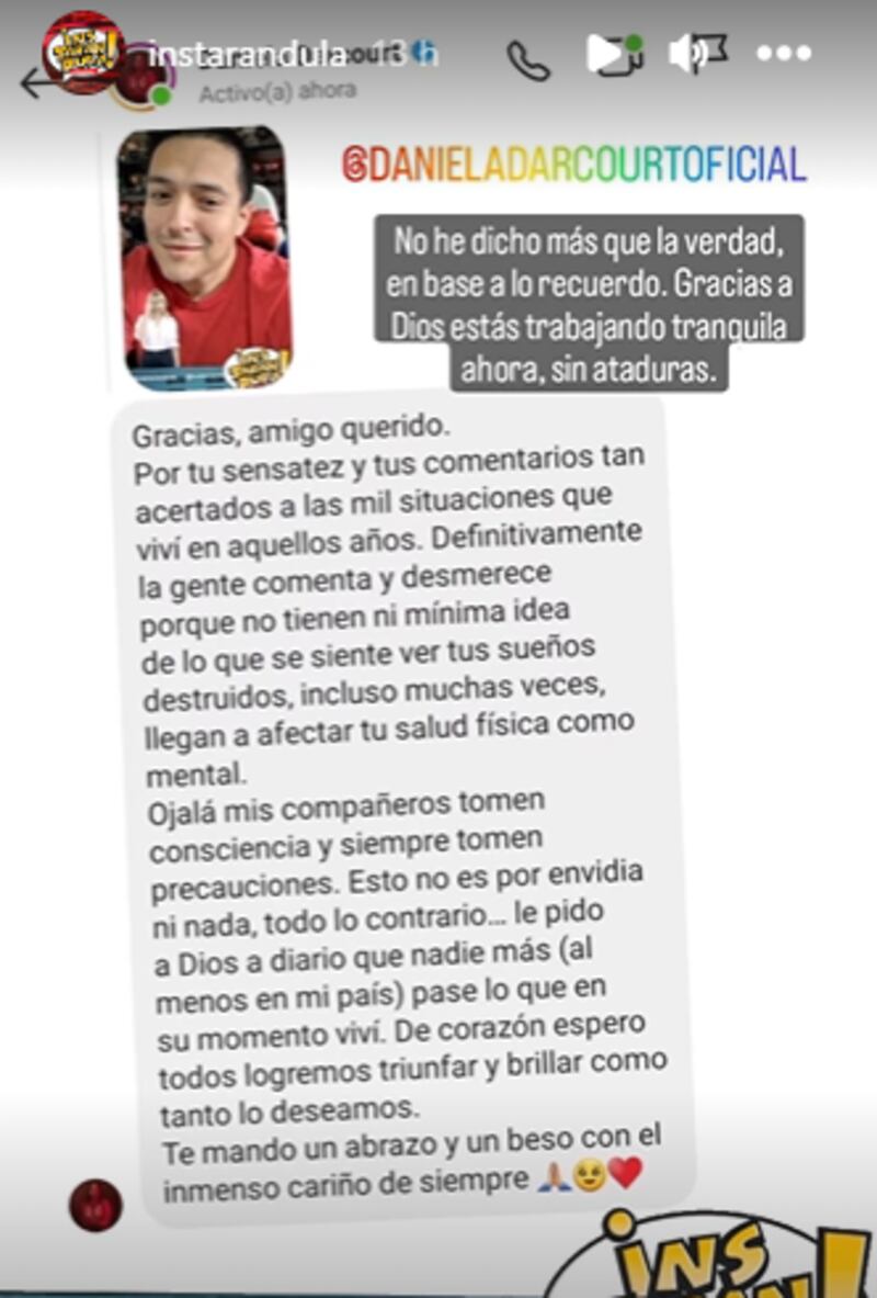 Daniela Darcourt a Samu Suárez sobre Sergio George.
