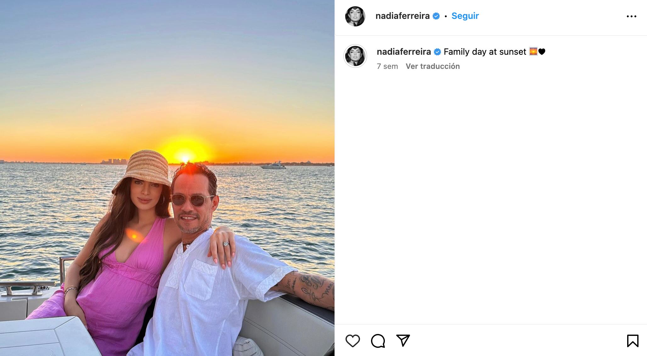 Nadia Ferreira y Marc Anthony.