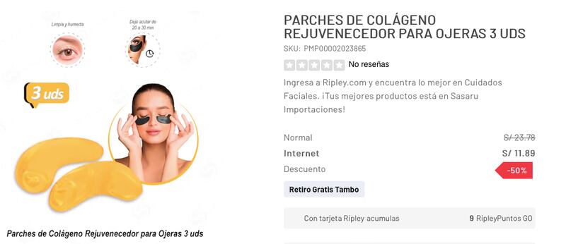 Parches de colágeno para ojeras