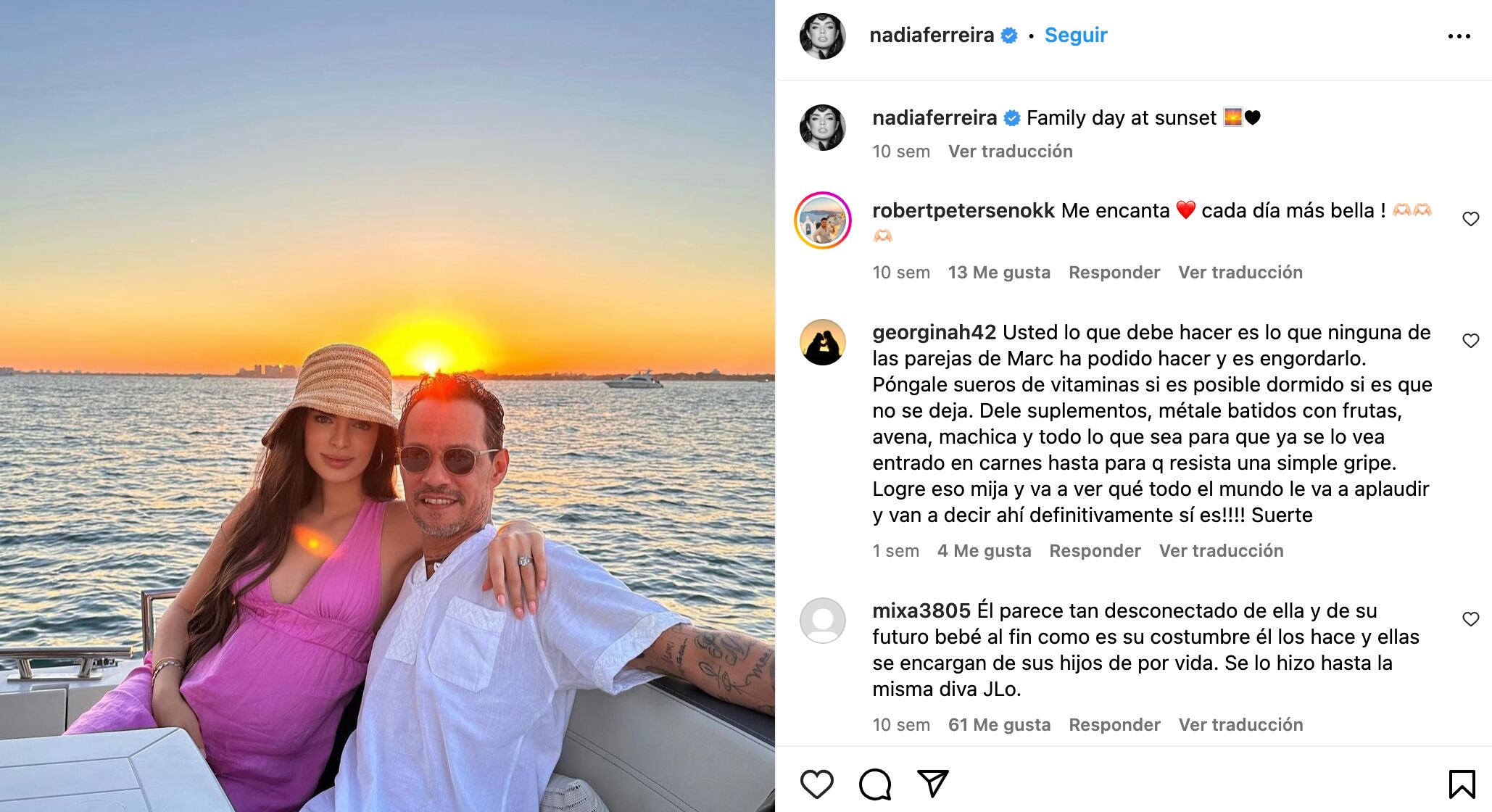 Nadia Ferreira y Marc Anthony