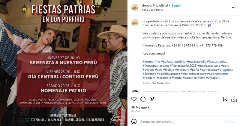 Fiestas Patrias de Don Porfirio.